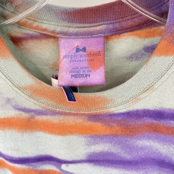 Simply Southern upcycled West Virginia Medium tie dye NEW NWT purple orange stri - Picture 3 of 8